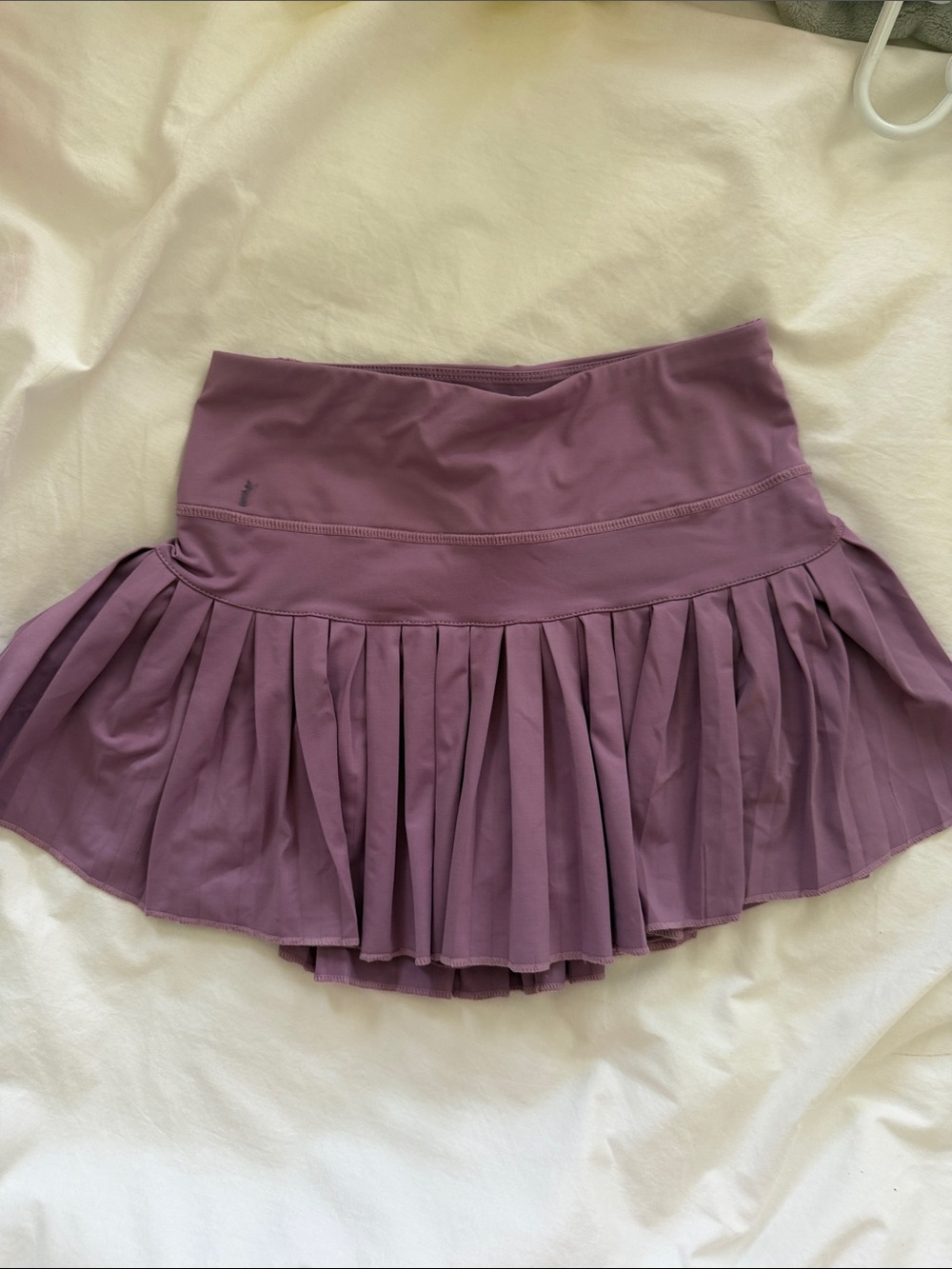 Mauve Pleated Skater Skirt by GoldHinge - Picture 2 of 3